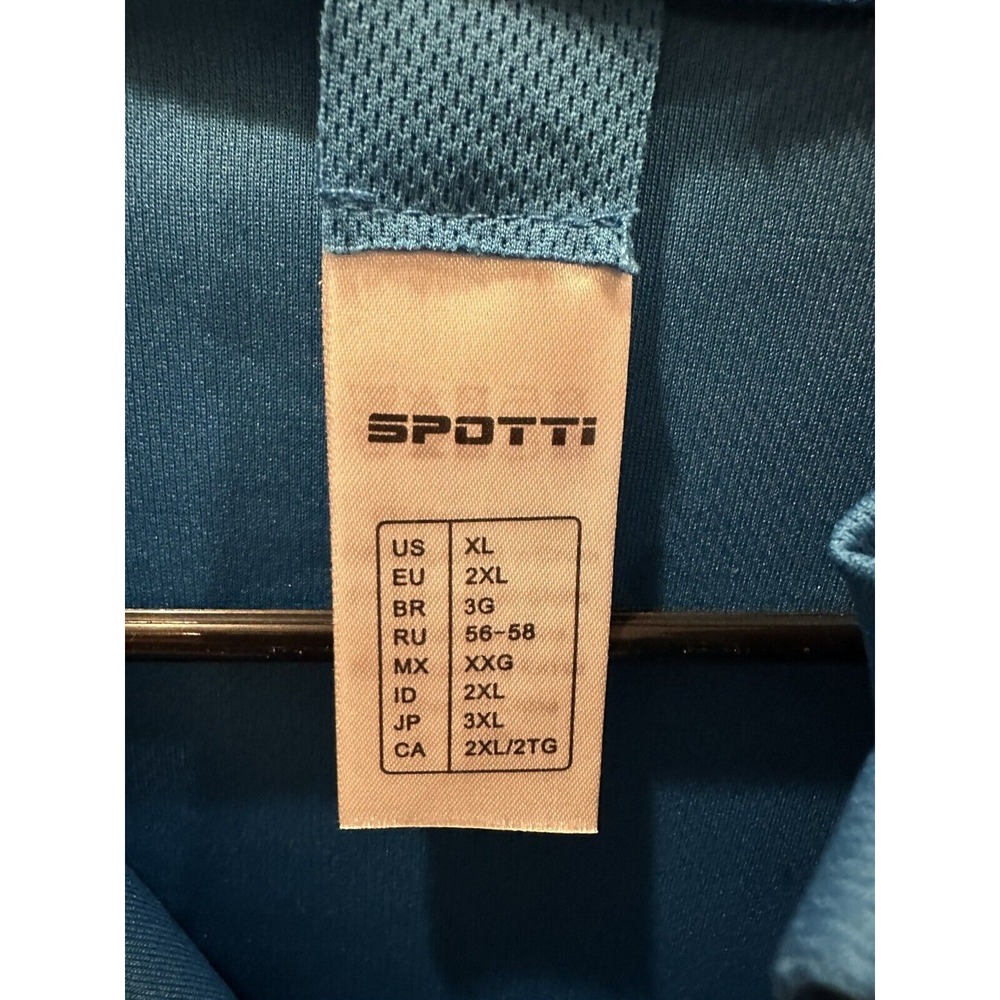 Spotti Men's Cycling Jersey Extra Large Blue 1/2 Zip Short Sleeve 3 Pockets‎ EUC - Picture 11 of 12